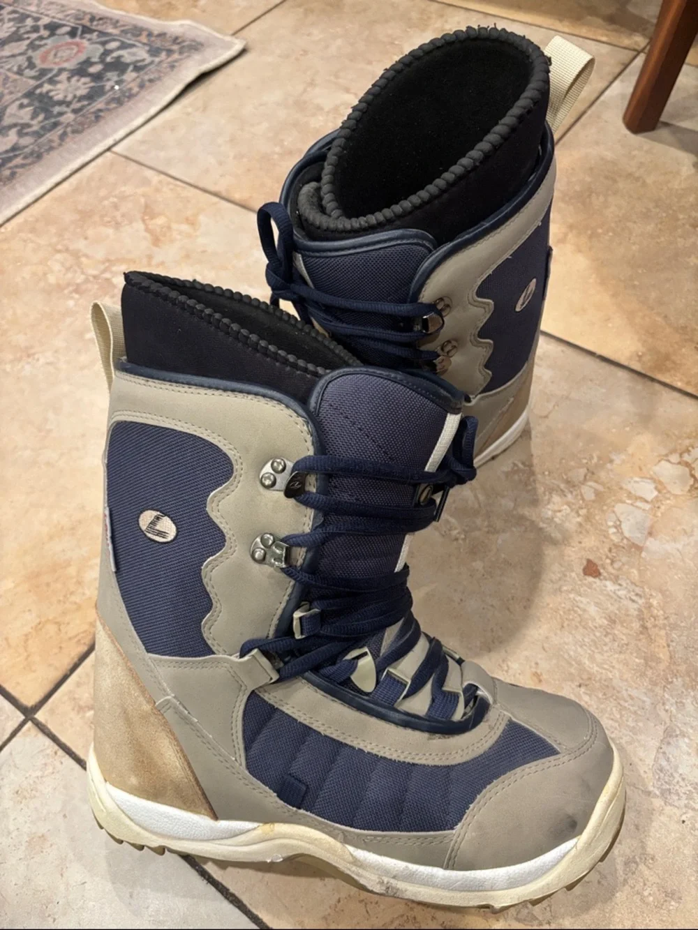 Men's Navy and Gray Insulated Rain & Snow Boots